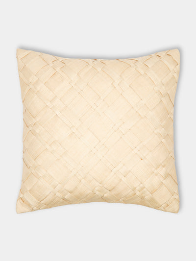 Kubo Curated - Pandan Weave T'nalak Cloth Cushion (19.5in/50cm) - Natural - ABASK - 