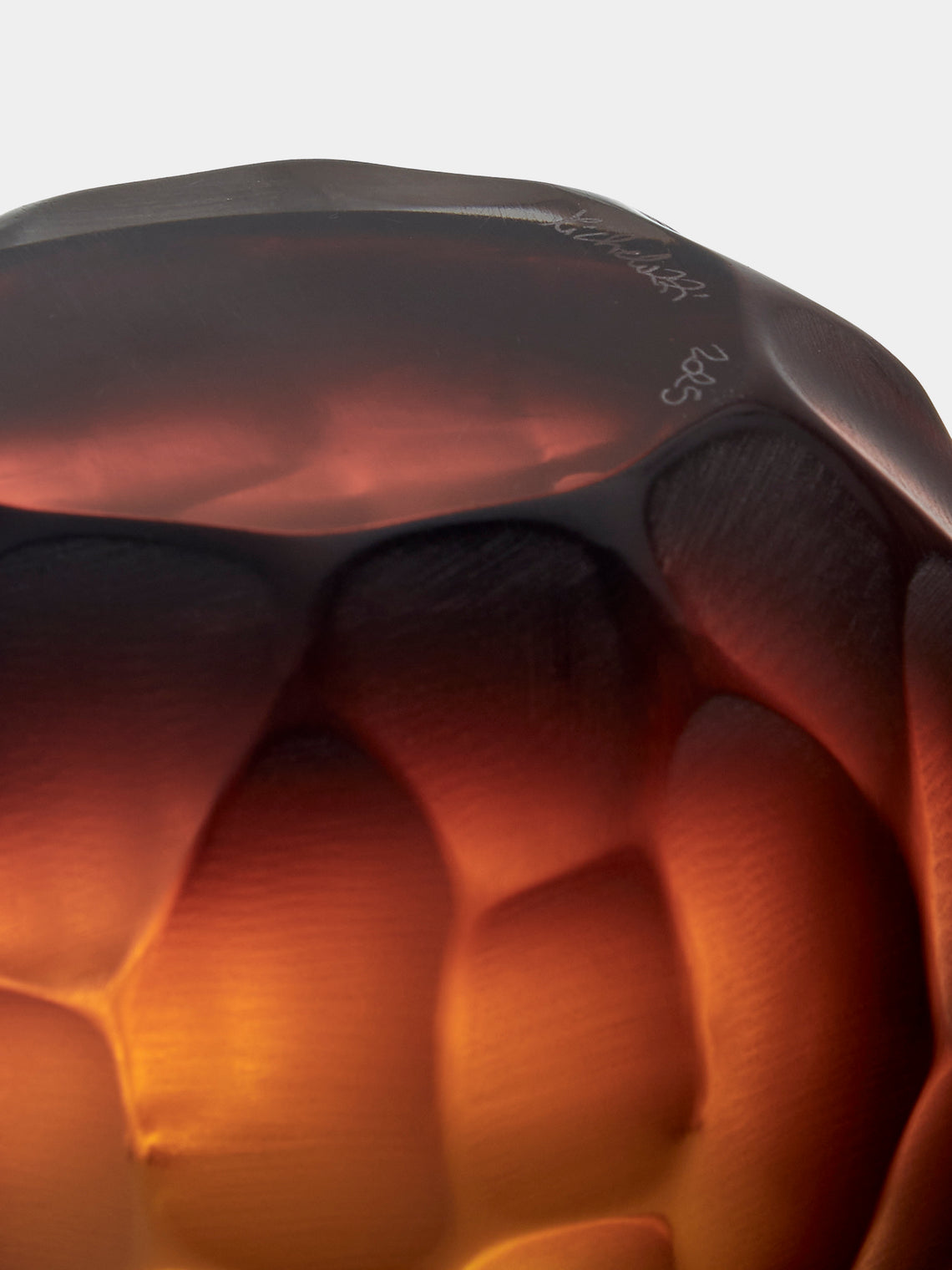 Micheluzzi Glass - Bocia Ambra Bamboo Hand-Blown Murano Glass Vase (6in/15cm) - Orange - ABASK