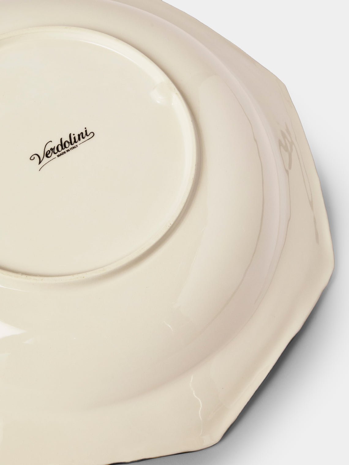 Verdolini - Bamboo Hand-Painted Ceramic Salad Bowl - White - ABASK