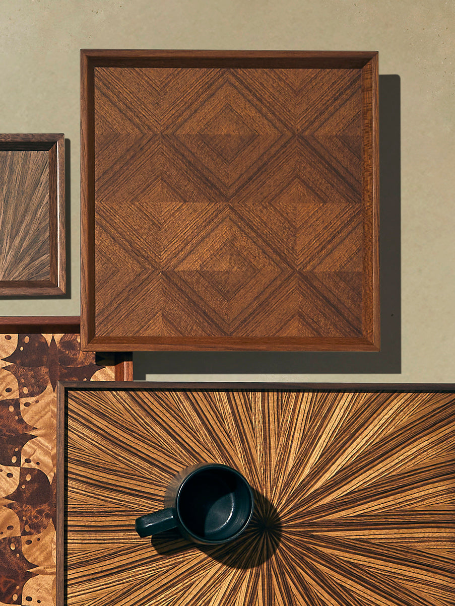 Mori Kougei - Poke Teak Square Tray (10.5in/26.5cm) - Brown - ABASK