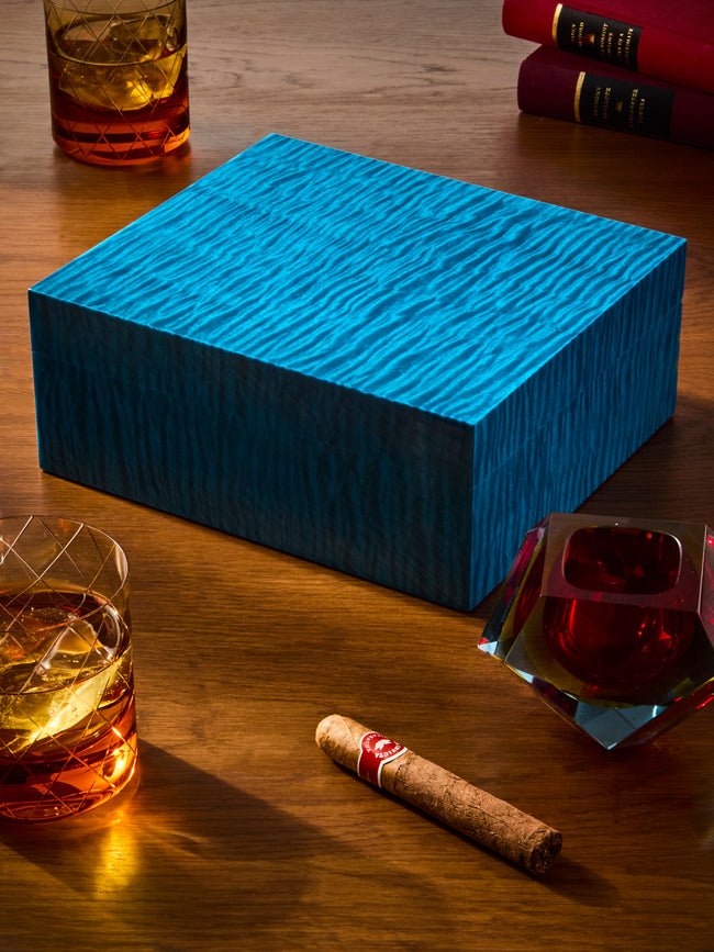 Elie Bleu - Fruit Sycamore Humidor Case (50 Cigars) - Blue - ABASK