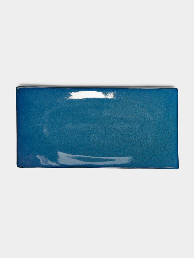 Mervyn Gers Ceramics - Hand-Glazed Ceramic Short Rectangular Sushi Plates (Set of 4) - Black - ABASK - 