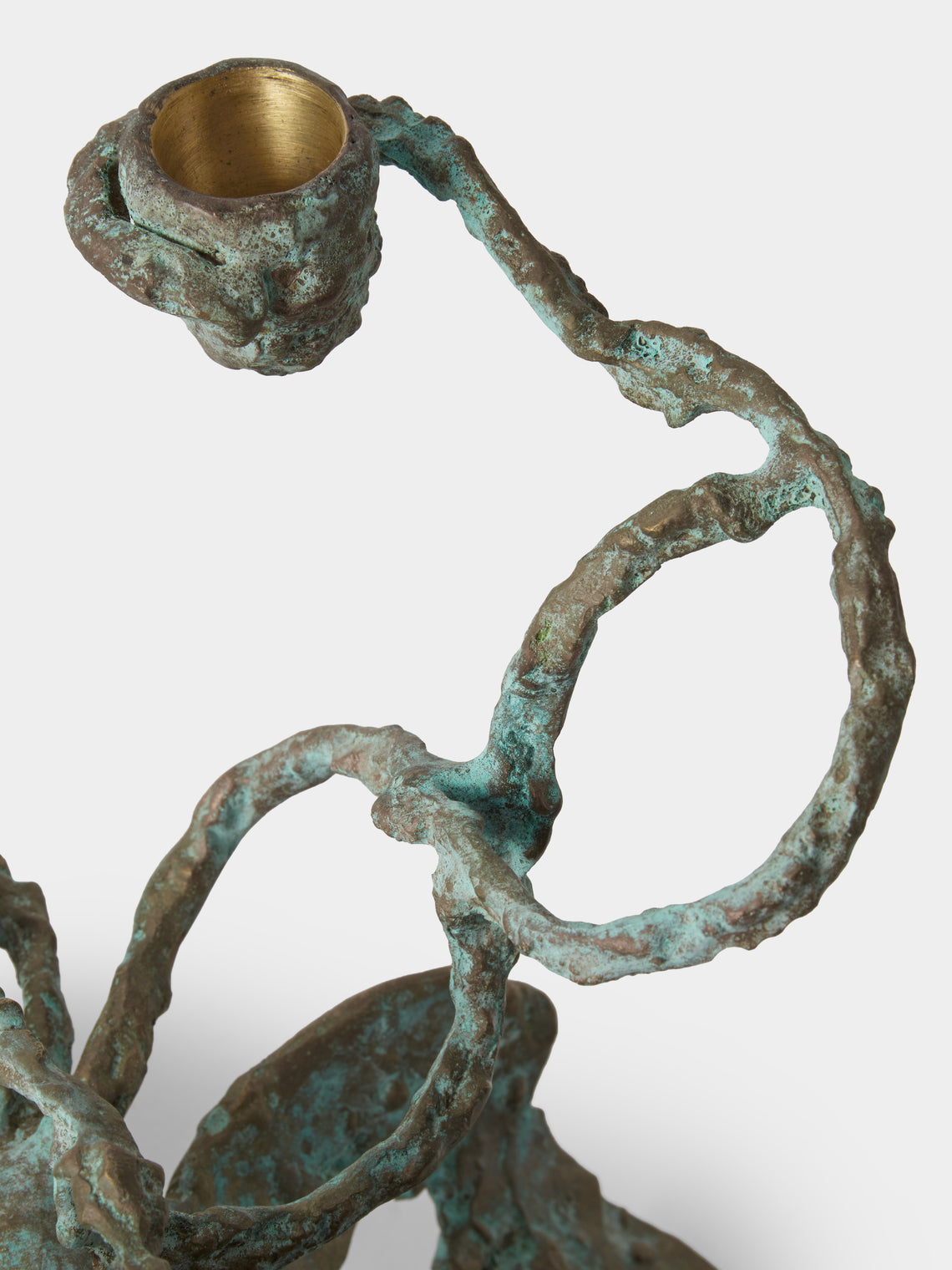 Viya - Kusumavana Brass Small Candle Holder - Brass - ABASK