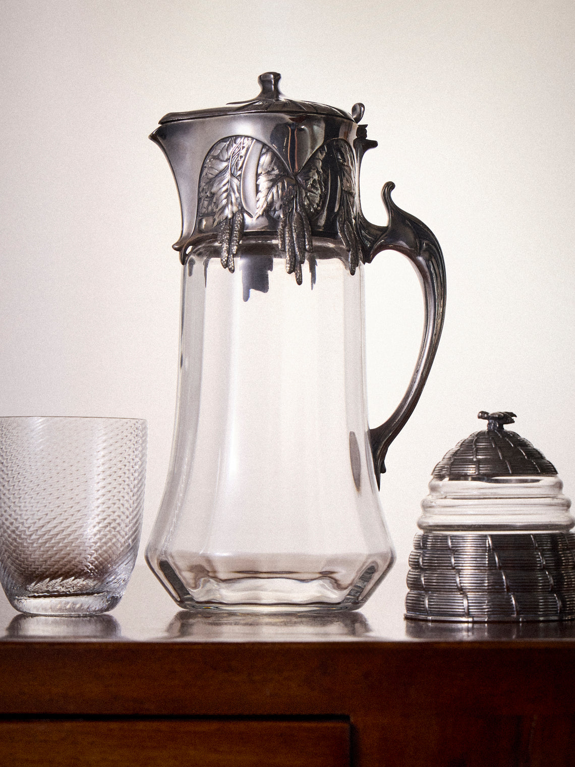 Antique and Vintage - 1900s Gallia Silver-Plated and Crystal Lemonade Jug - Silver - ABASK