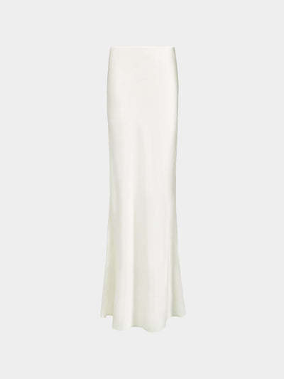 Ryan Roche - Silk Bias Long Skirt | Size: S - Ivory - ABASK - 