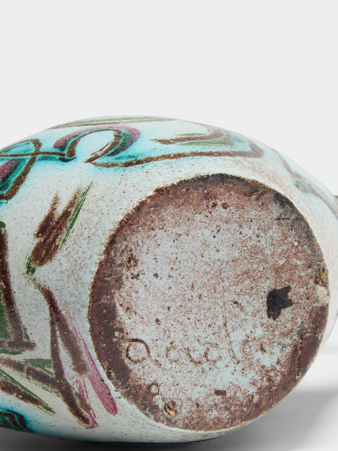 Antique and Vintage - Mid-Century Accolay Ceramic Pitcher - Blue - ABASK