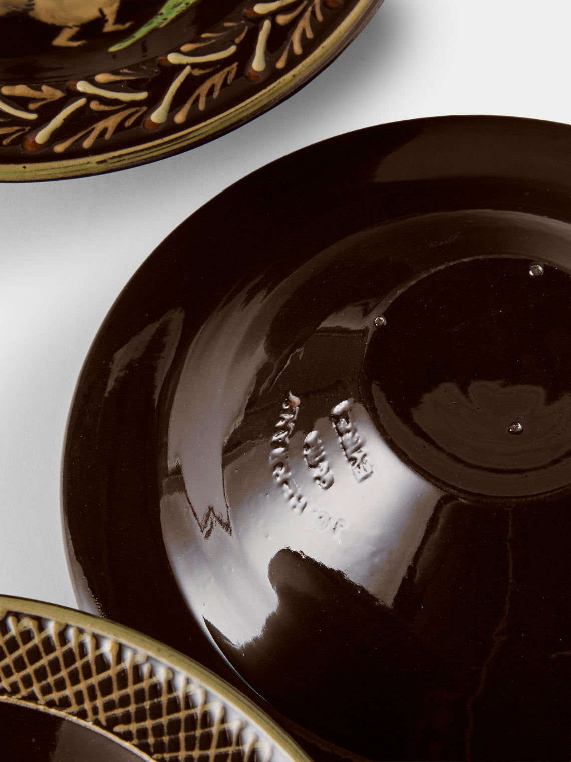 Poterie d’Évires - Animals Hand-Painted Ceramic Breakfast Bowls (Set of 4) - Dark Brown - ABASK