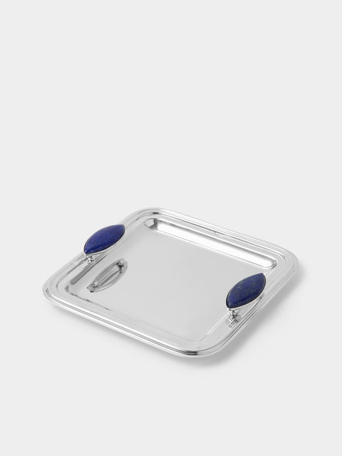 Tavares 1922 - Silver and Lapis Lazuli Tray (4.5in/12cm) - Silver - ABASK - 