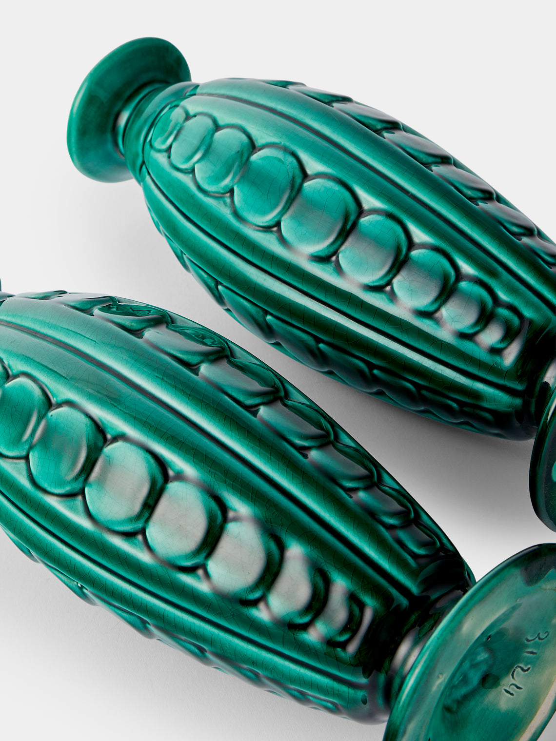 Antique and Vintage - 1930s Art Deco Ceramic Vases (Set of 2) - Green - ABASK