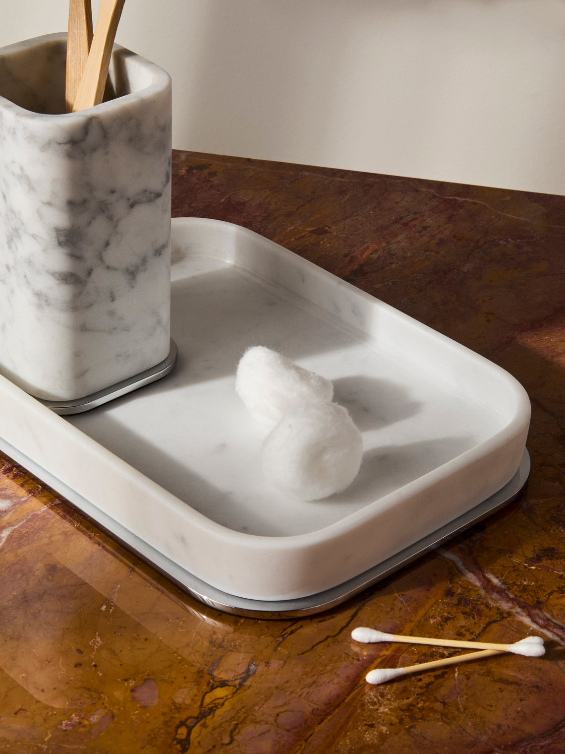 Giobagnara - Polo Marble Valet Tray (9.5in/24cm) - White - ABASK