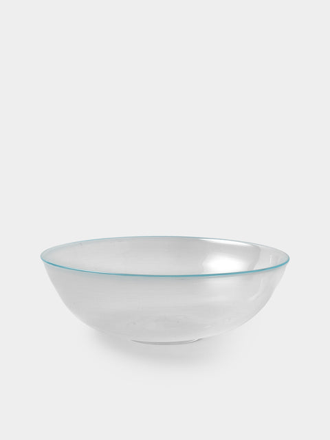Antique and Vintage - 1970s Half-Filigree Murano Glass Bowl - Clear - ABASK - 