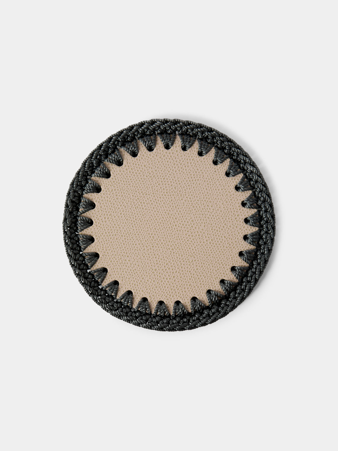 Pigment France - Rochelle Leather and Crochet Coasters (Set of 4) - Beige - ABASK - - 
