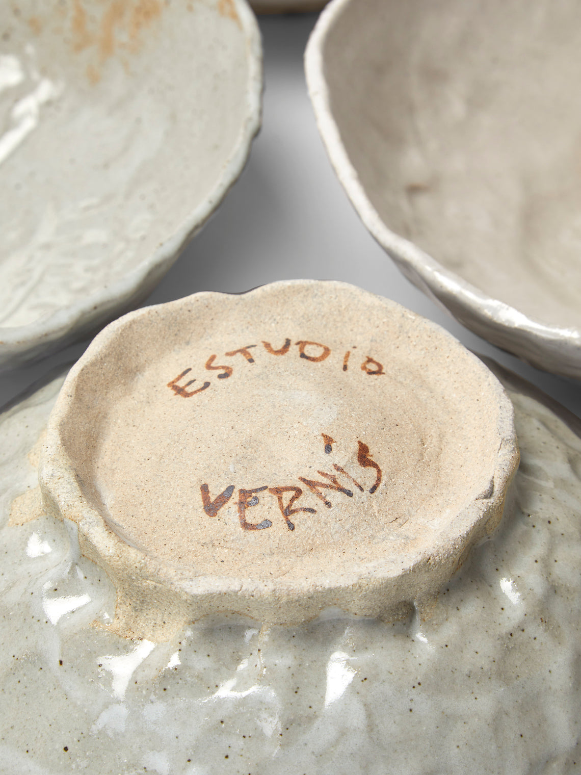 Estudio Vernís - Wood-Fired Stoneware Large Bowls (Set of 6) - White - ABASK