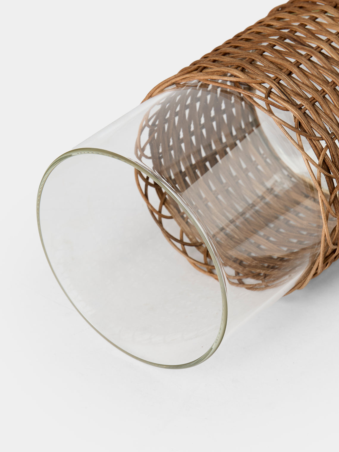 Pigment France - Wideville Rattan Small Candle Holder - Brown - ABASK