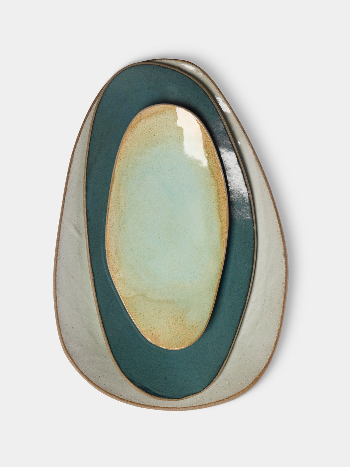 Hana Karim Studio - Hand-Built Stoneware Mixed Platters (Set of 3) - Multiple - ABASK