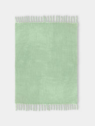 Lena Rewell - Handwoven Solid Mohair King-Size Blanket (118in/3m) - Green - ABASK - 