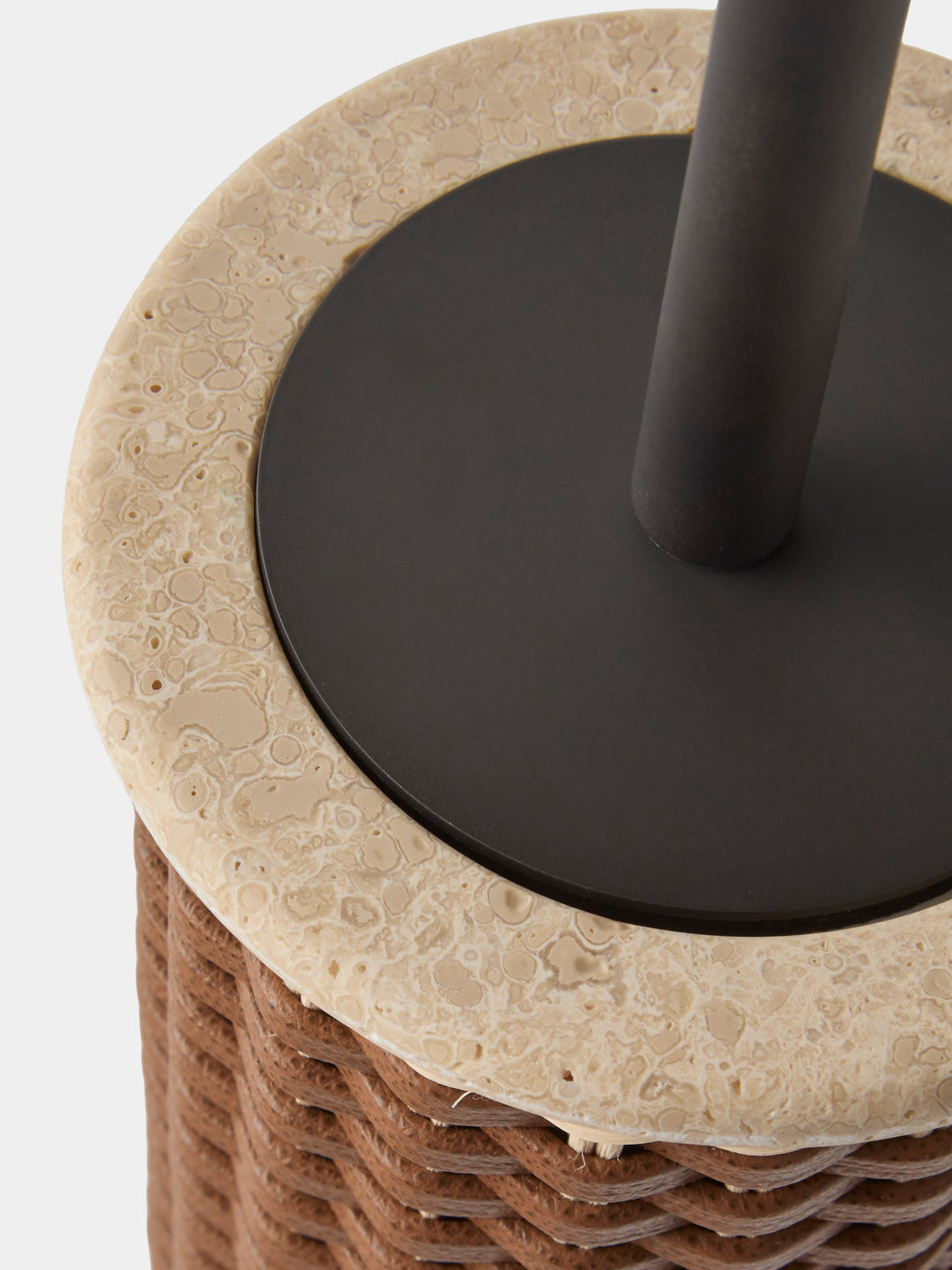 Pigment France - Courbet Leather and Rattan Toilet Brush - Brown - ABASK