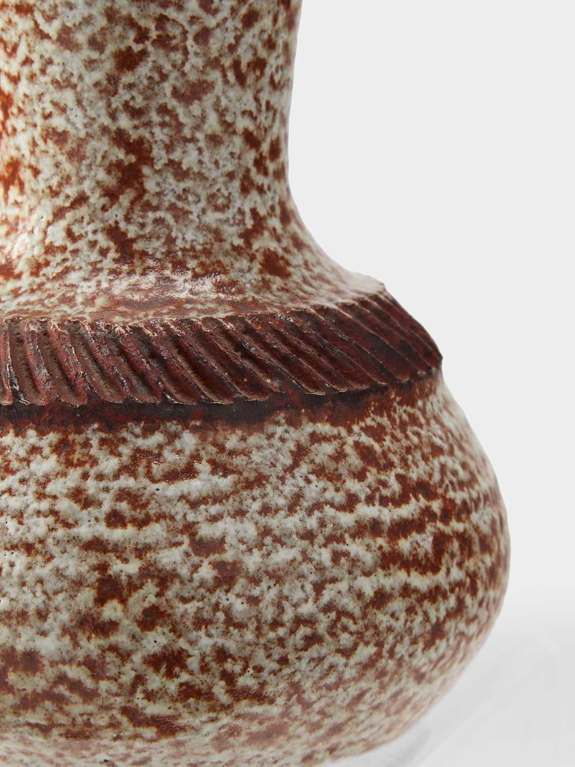 Antique and Vintage - Mid-Century Accolay Ceramic Vase (7in/18cm) - Gray - ABASK