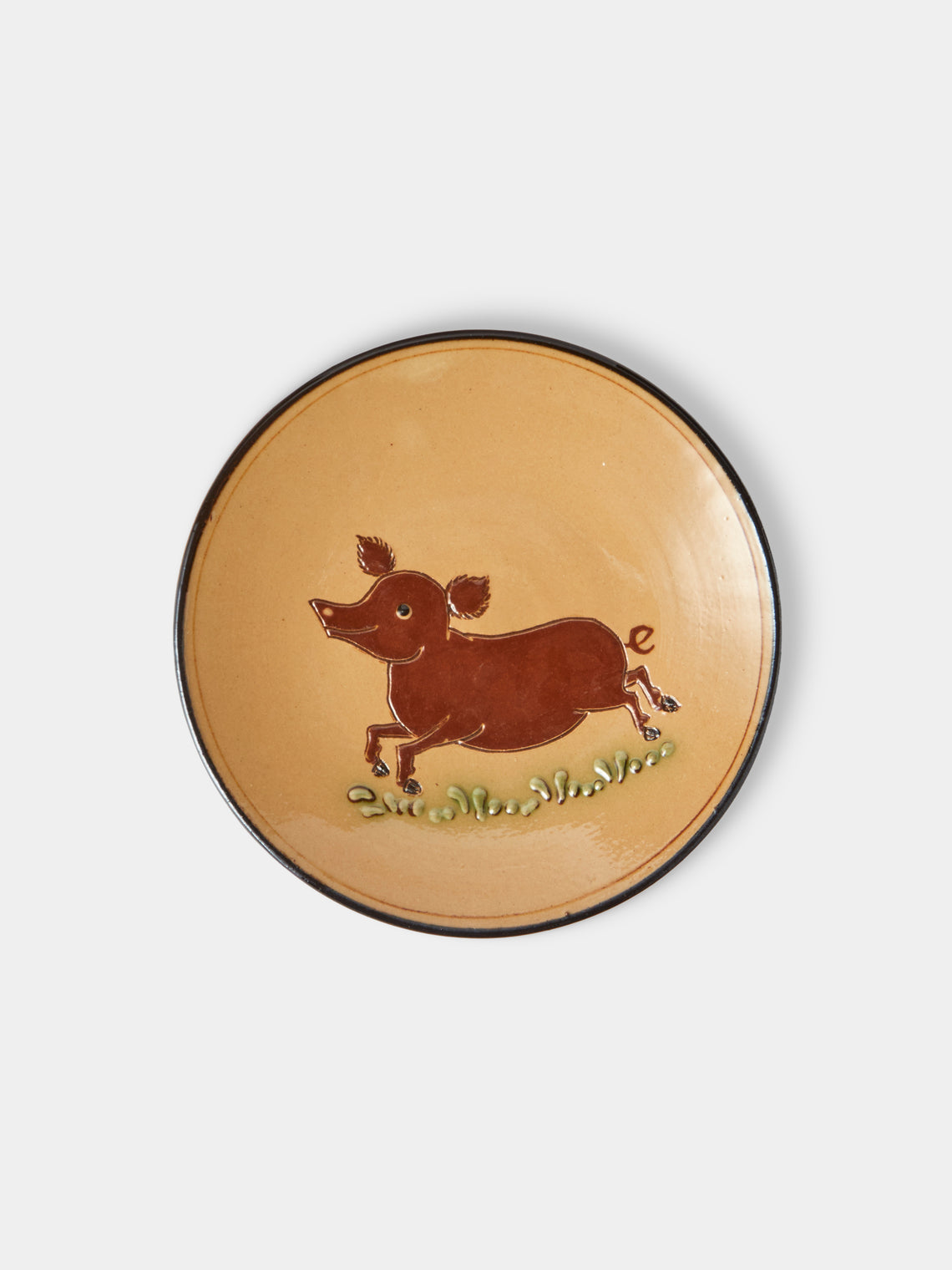 Poterie d’Évires - Animals Hand-Painted Ceramic Plates – 5.5in/14cm (Set of 4) - Cream - ABASK