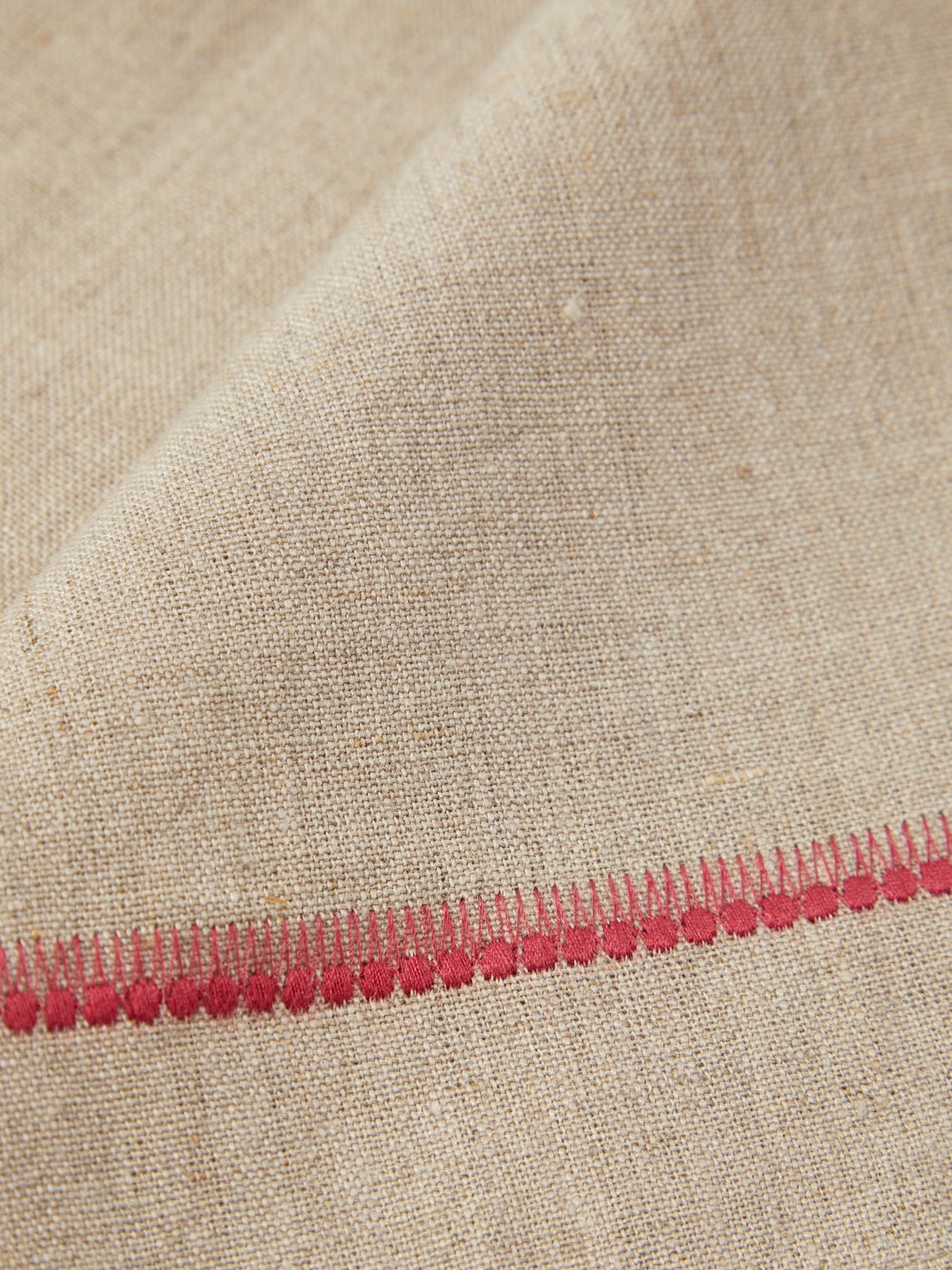Chamois - | Set of 4 | Embroidered Linen Napkins - Beige - ABASK