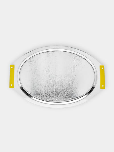 Zanetto - Ebony and Enamelled Silver-Plated Oval Bar Tray -  - ABASK - 