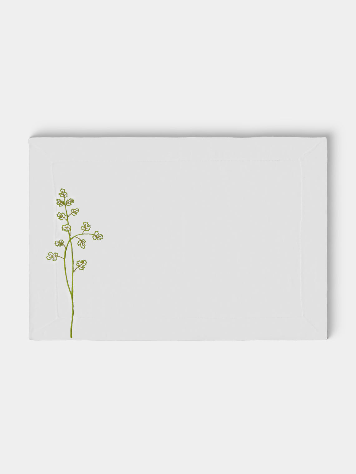 Taf Firenze - | Set of 8 | Floral Hand-Embroidered Linen Placemats - White - ABASK