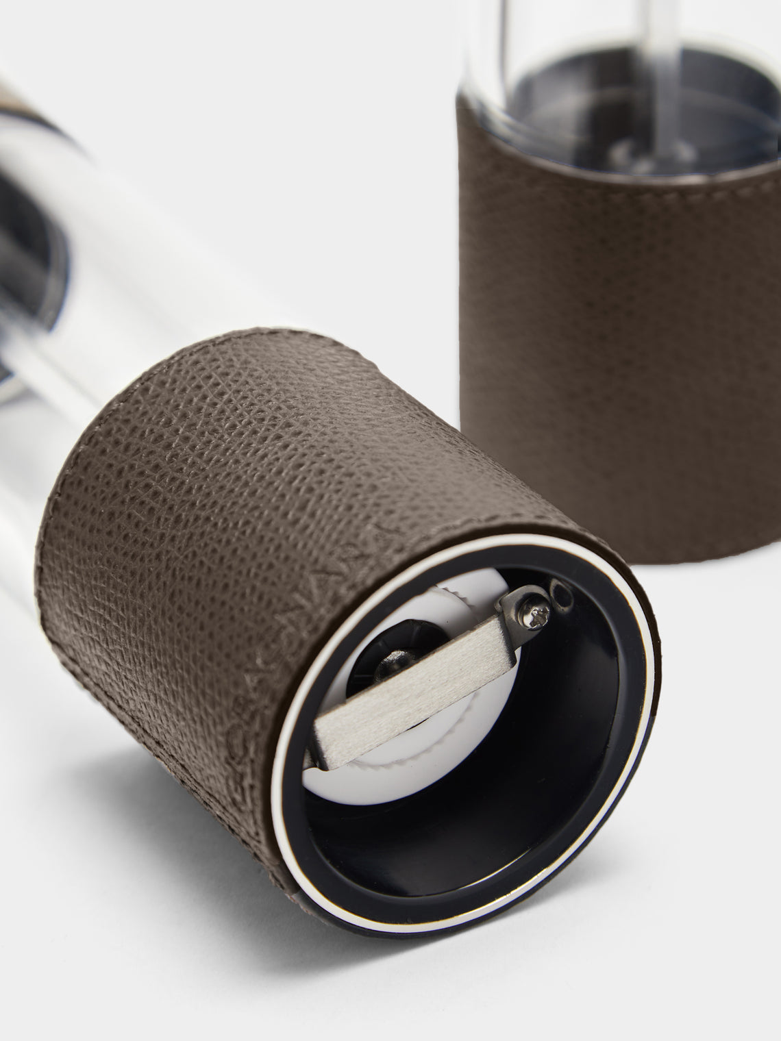 Giobagnara - Otello Leather Salt and Pepper Mills (Set of 2) - Gray - ABASK