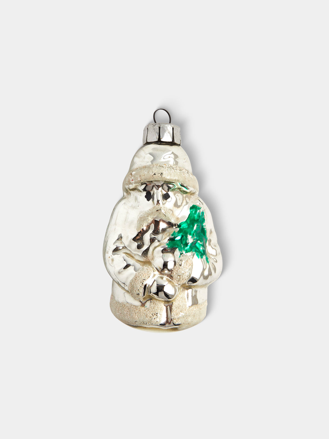 Antique and Vintage - Early-20th-Century Father Christmas Glass Baubles (Set of 8) - Silver - ABASK