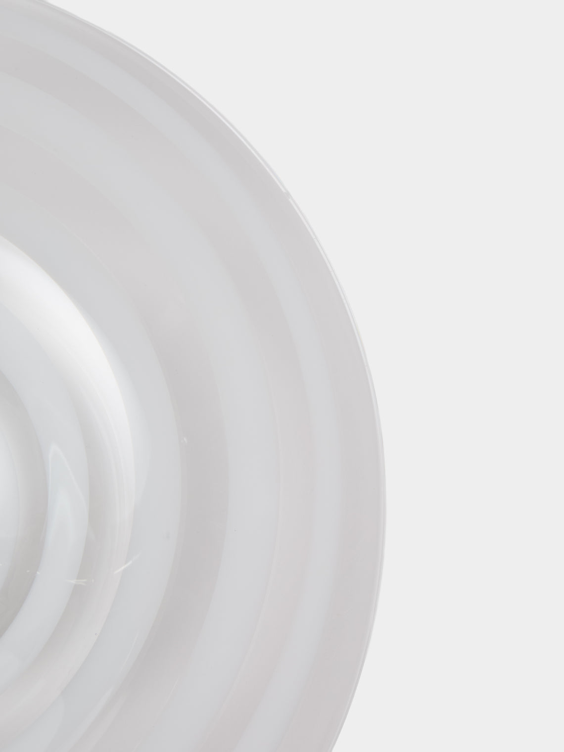 Antique and Vintage - 1970s Murano Glass Striped Bowl - Clear - ABASK