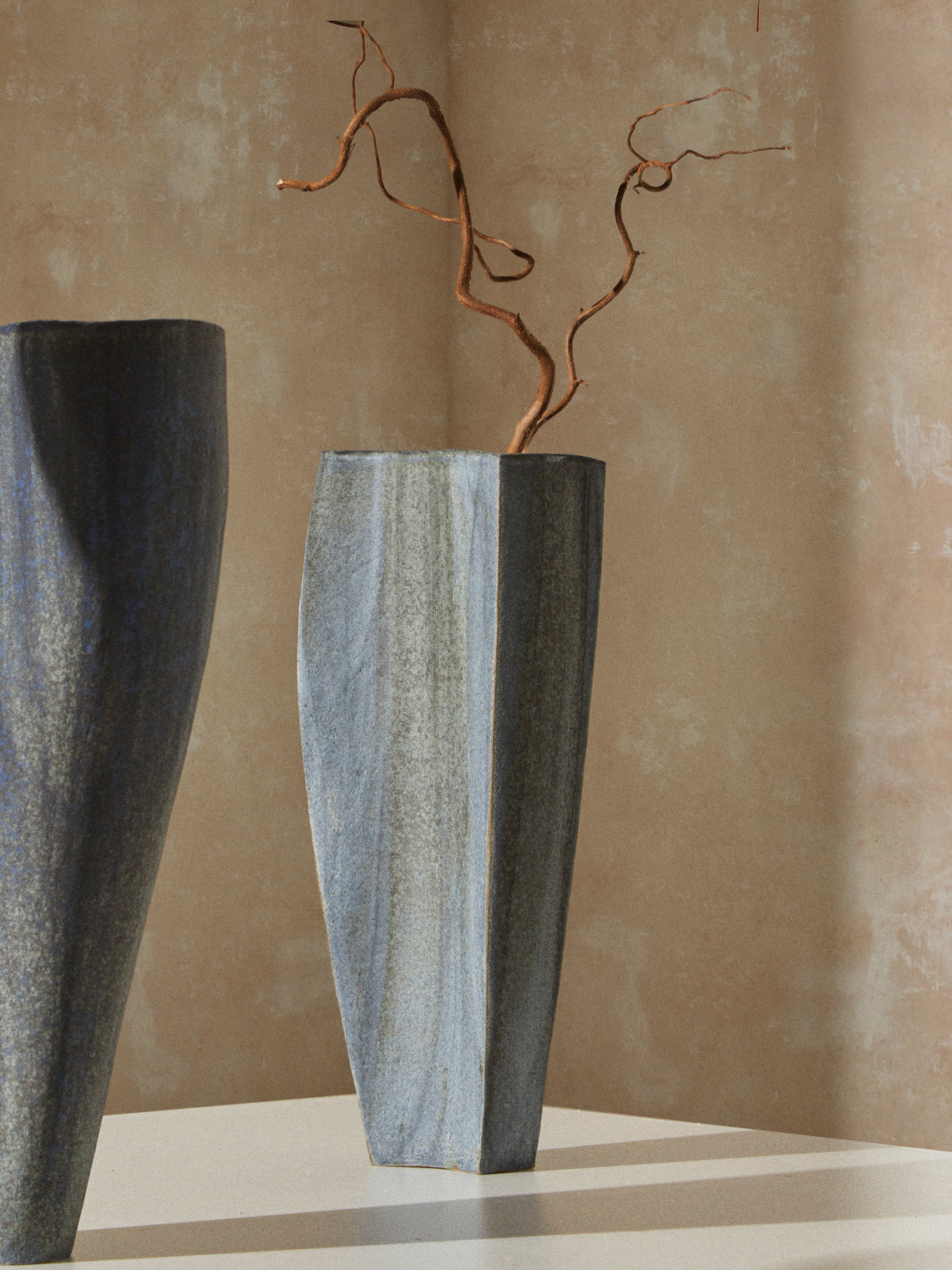 Linda Ouhbi - 17/2025 Hand-Built Stoneware Vase (17.3in/44cm) - Blue - ABASK