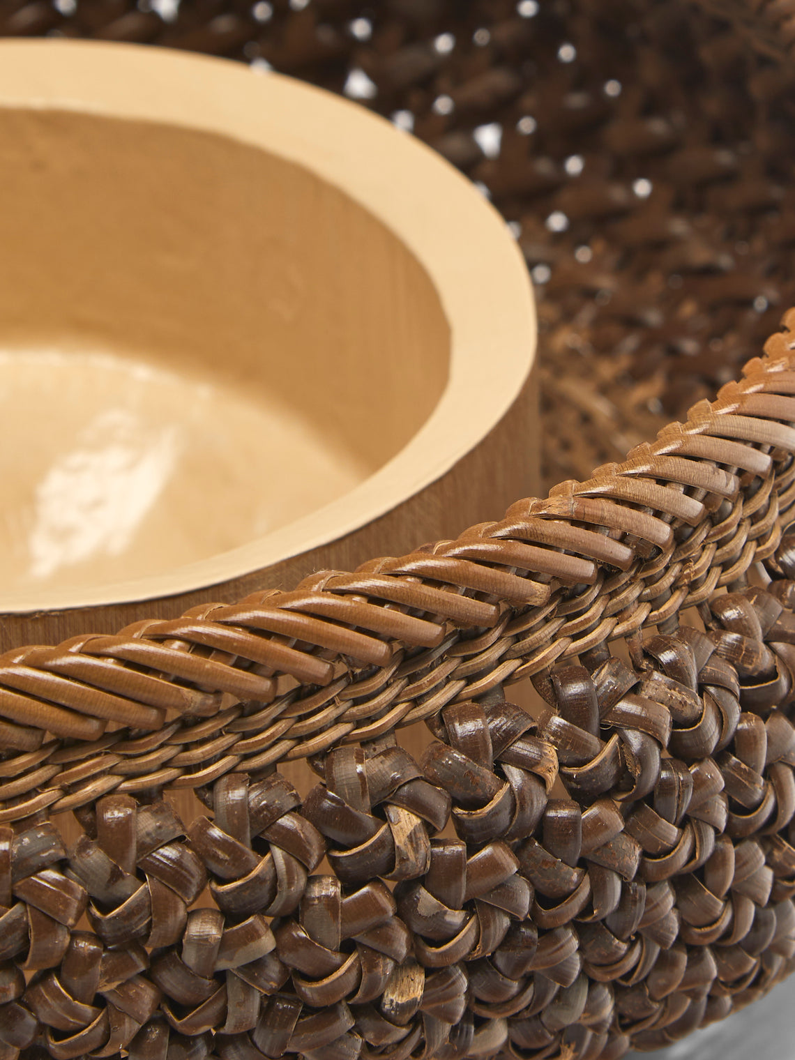 Junpei Kawaguchi - Hand-Braided Rattan Flower Basket - Brown - ABASK