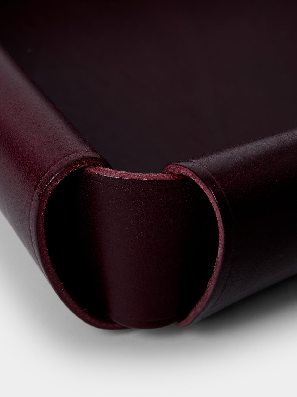 Otzi Studio - Assembly Leather Valet Tray (10in/26cm) - Burgundy - ABASK