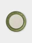 Tessalume Ceramiche - | Set of 4 | Wicker Hand-Painted Ceramic Dessert Plates - Light Green - ABASK - 
