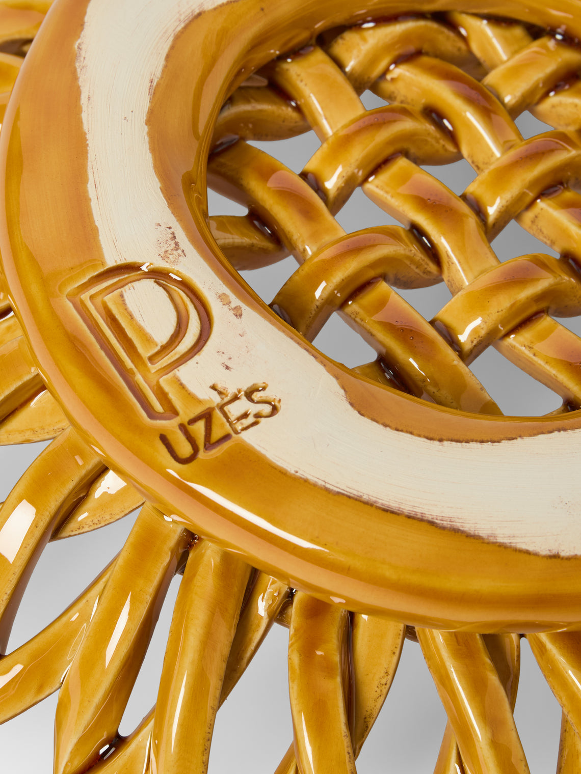 Maison Pichon Uzès - Hand-Glazed Ceramic Braided Serving Bowl - Yellow - ABASK