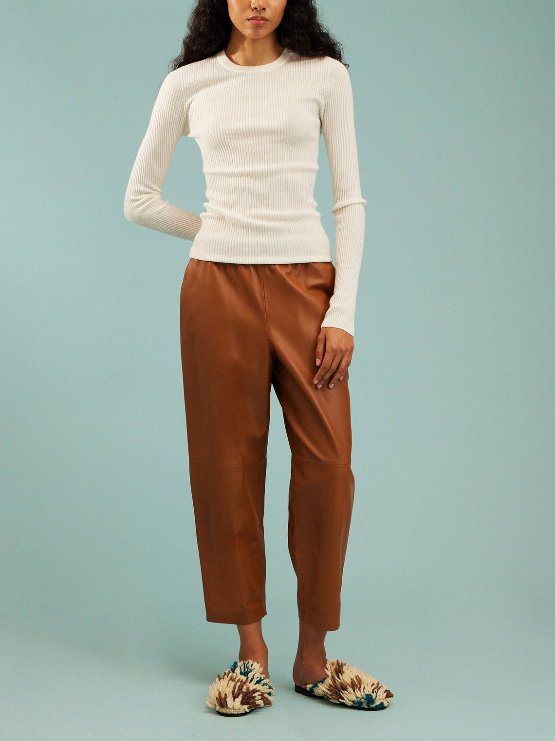 Arch4 - Celeste Baby Goat Cashmere Long-Sleeved Top | Size: S - Cream - ABASK