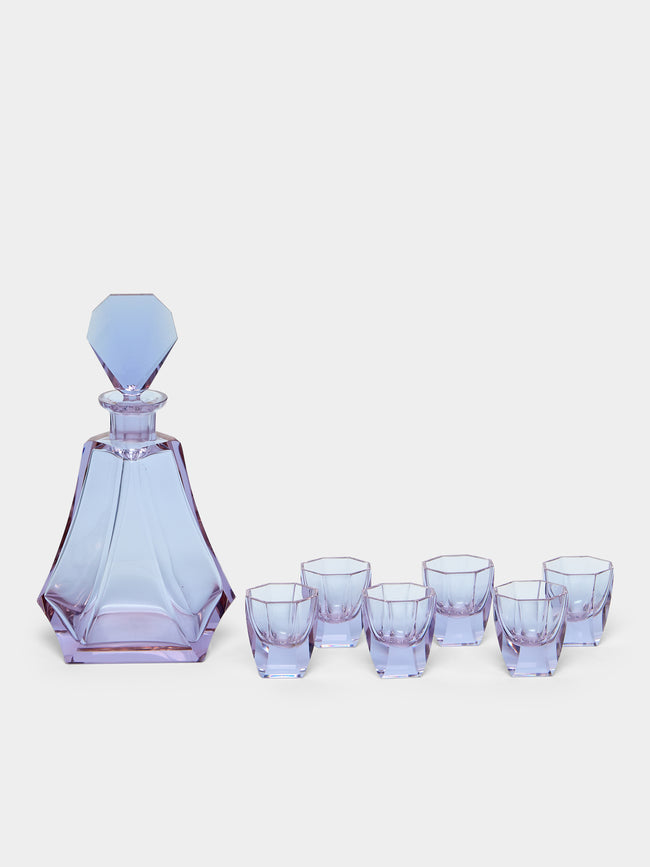 Antique and Vintage - 1930s Czech Crystal Decanter with Glasses (Set of 6) -  - ABASK - 
