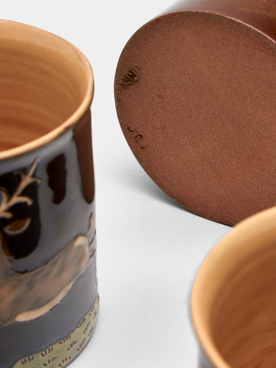Animals Hand-Painted Ceramic Mugs (Set of 6)