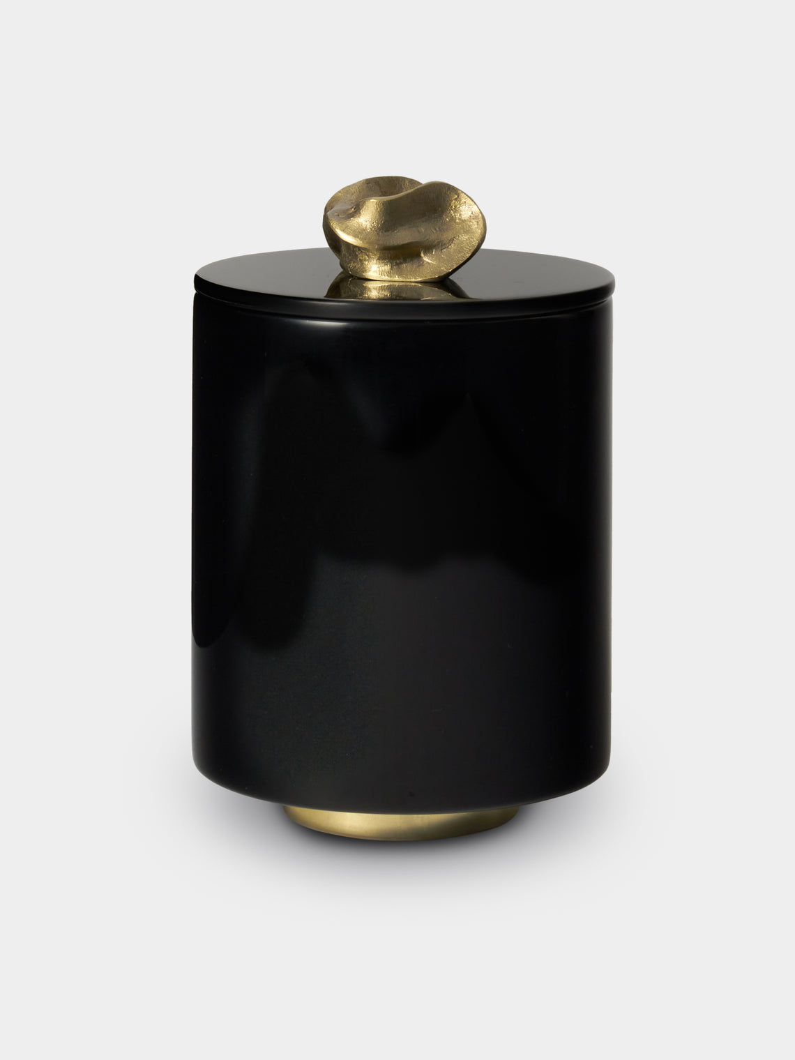 Viya - Saffron Lacquered Wood Round Container - Black - ABASK - 