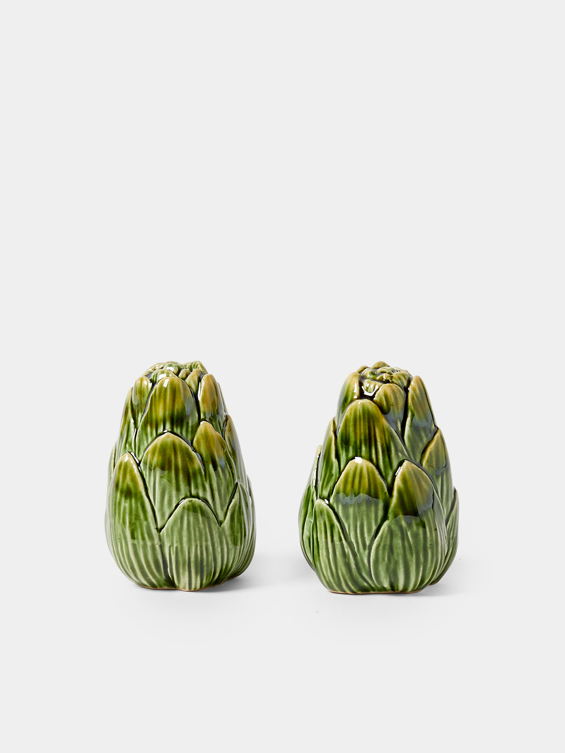 Verdolini - Artichoke Hand-Painted Majolica Ceramic Salt and Pepper Shakers (Set of 2) - Green - ABASK - 