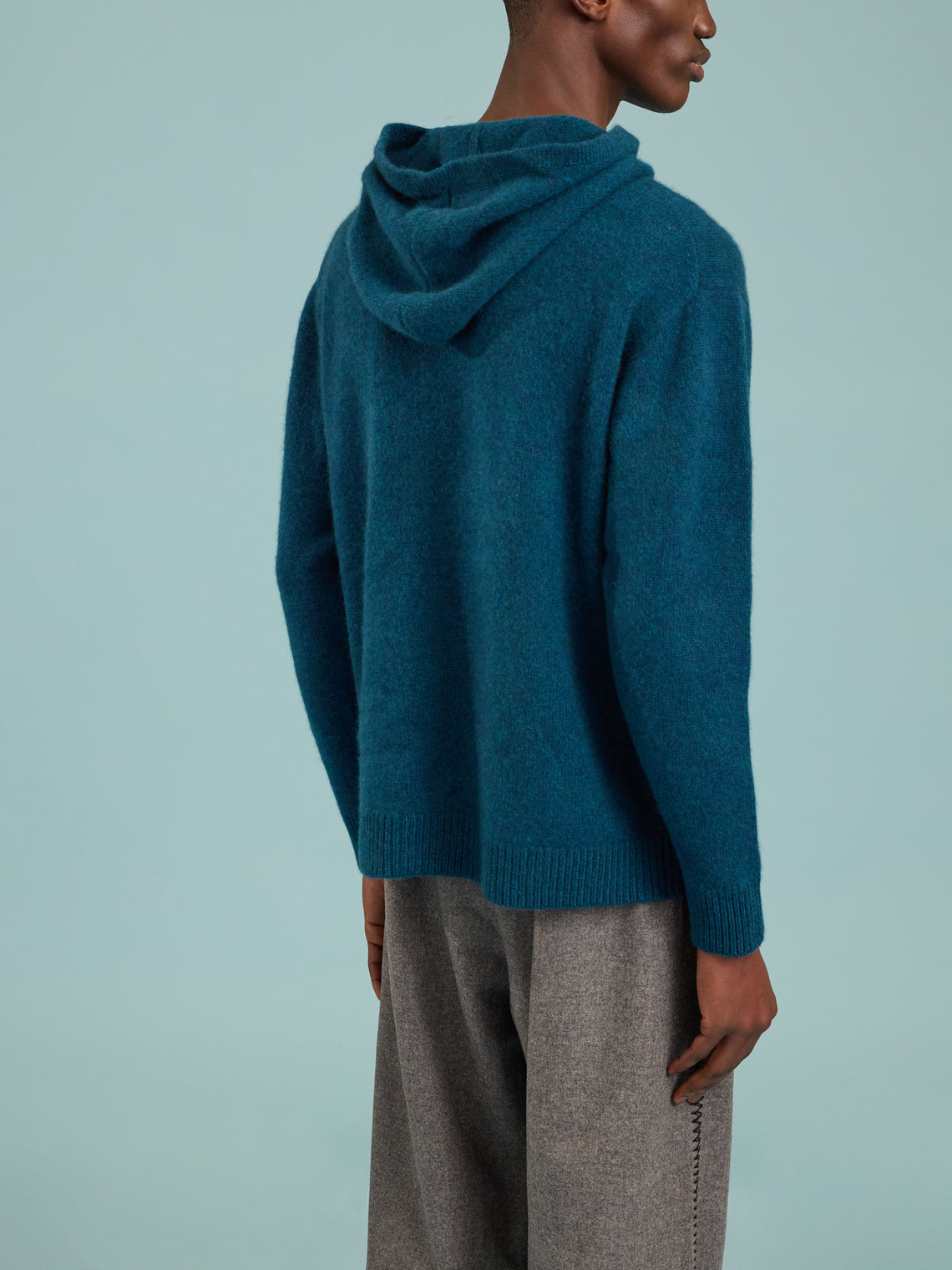 The Elder Statesman - Relaxed Cashmere Hoodie | Size: M - Blue - ABASK