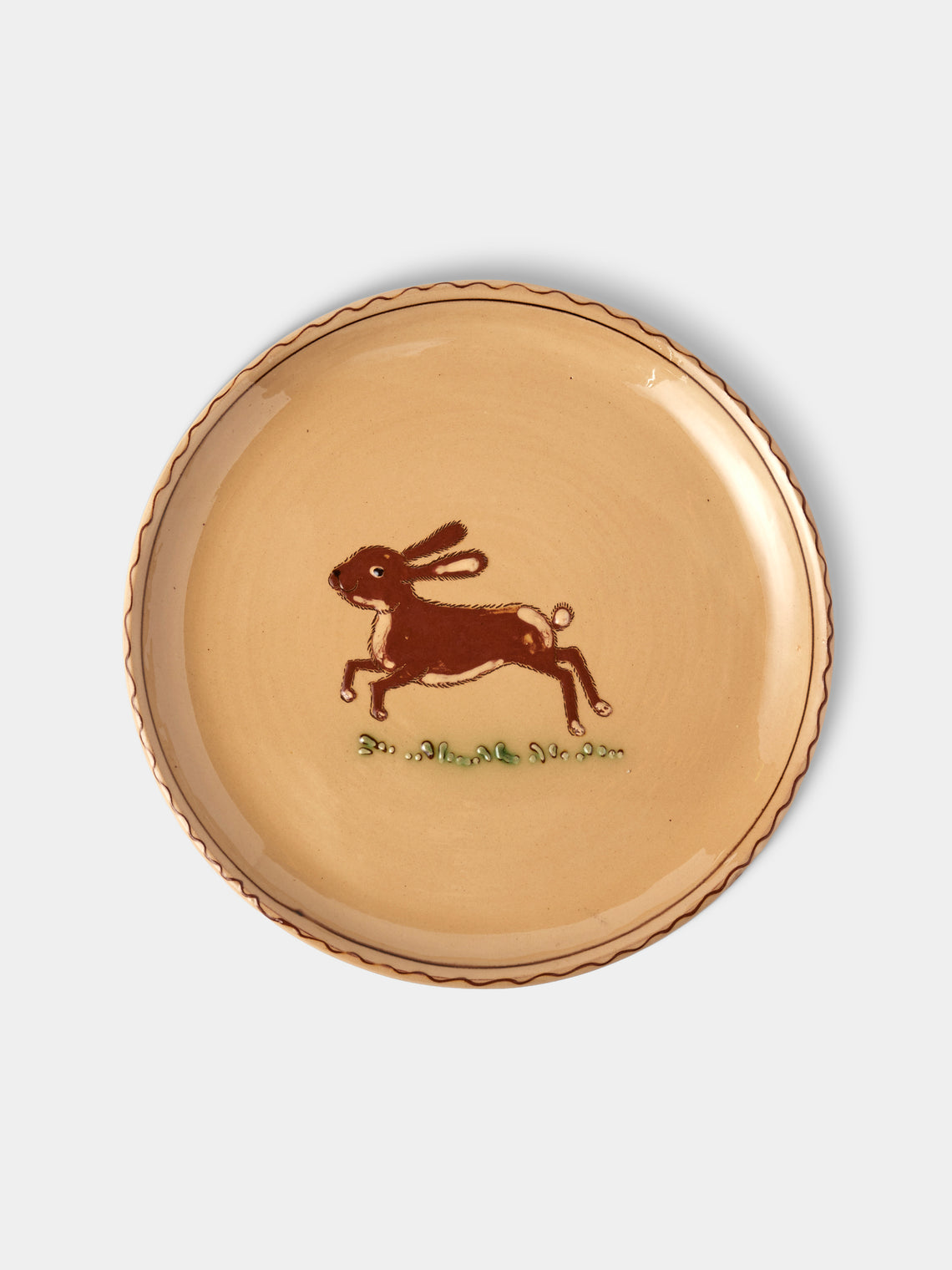 Poterie d’Évires - Animals Hand-Painted Ceramic Plates – 9.5in/24cm (Set of 8) - Cream - ABASK