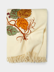 Loretta Caponi - Autumn Embroidered Wool Blanket -  - ABASK - 