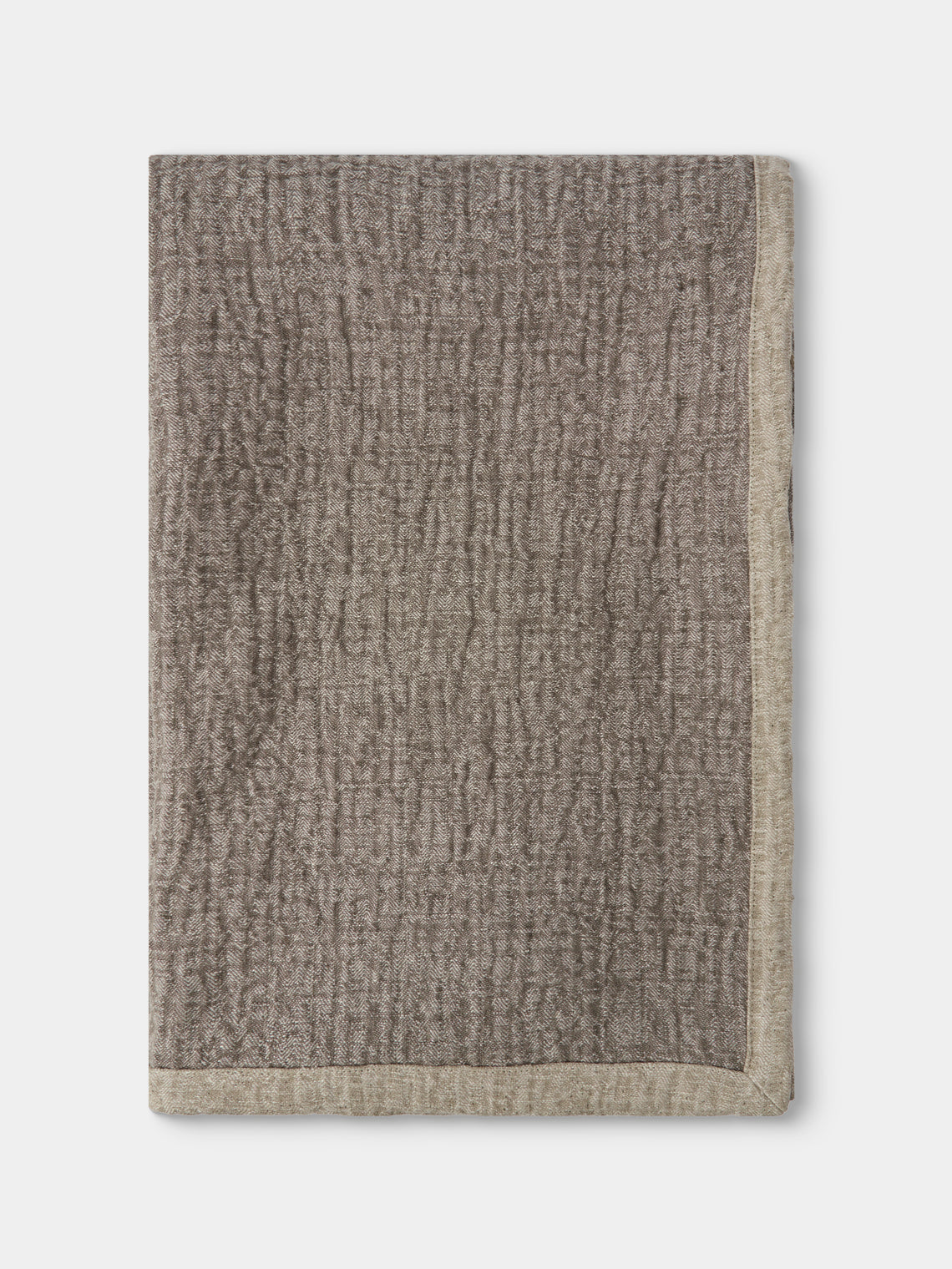 de Le Cuona - Sashiko Linen Blanket (94.5in/2.4m) - Gray - ABASK