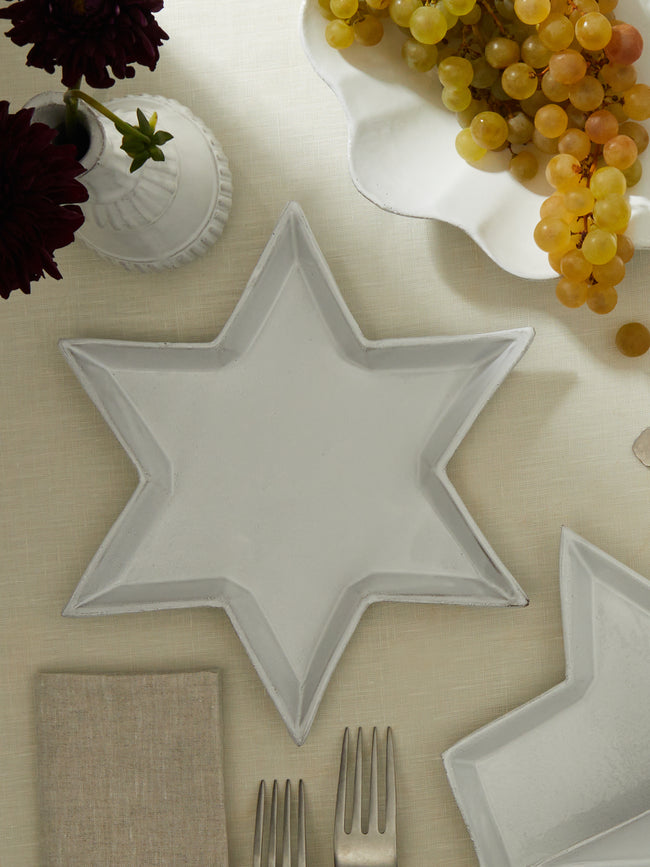 Astier de Villatte - Etoile Hand-Glazed Ceramic Salad / Dessert Plate (Set of 2) - White - ABASK