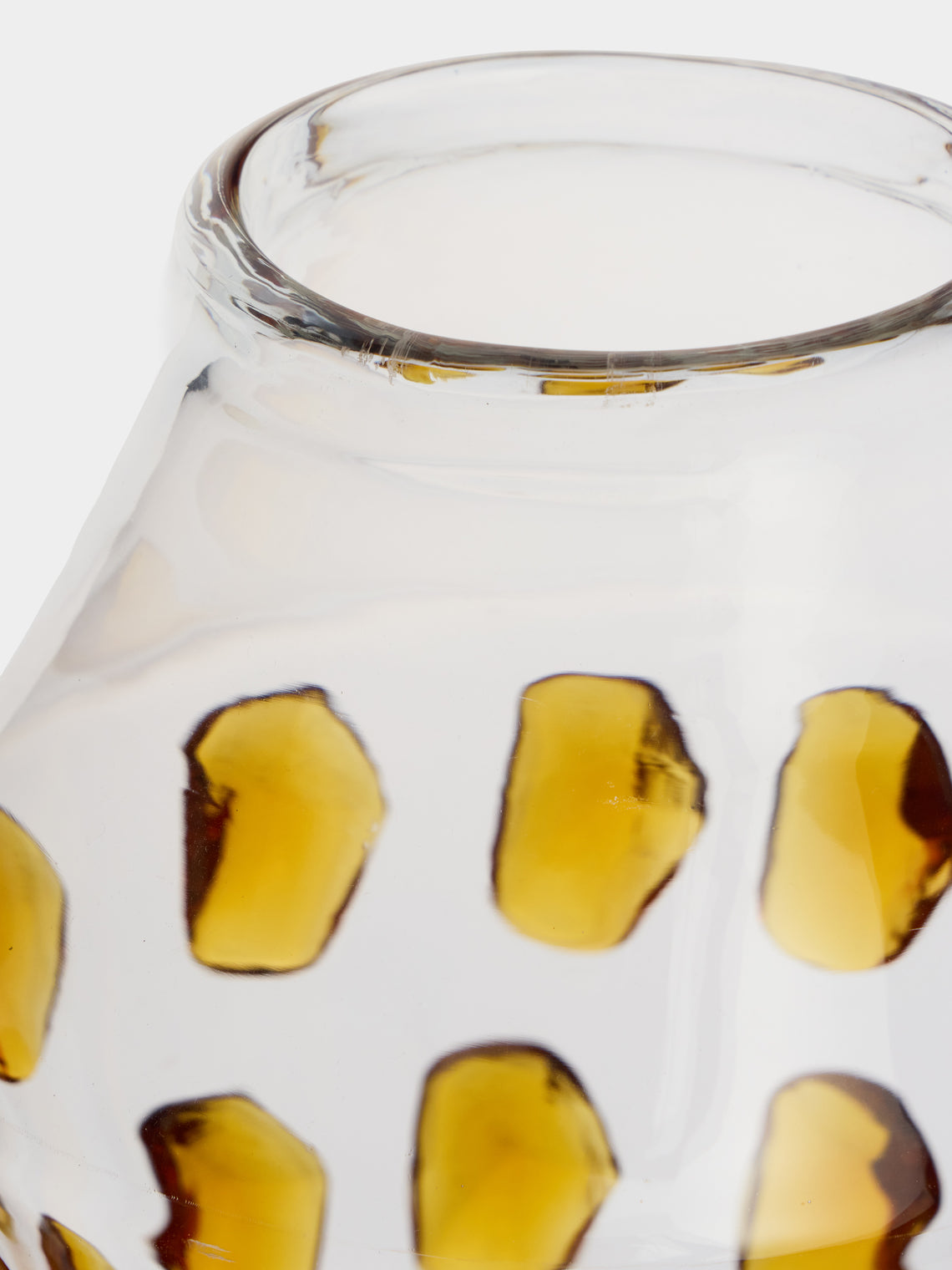 Carlo Moretti - Gemmarto Hand Blown Murano Glass Vase (13.5in/35cm) - Clear - ABASK