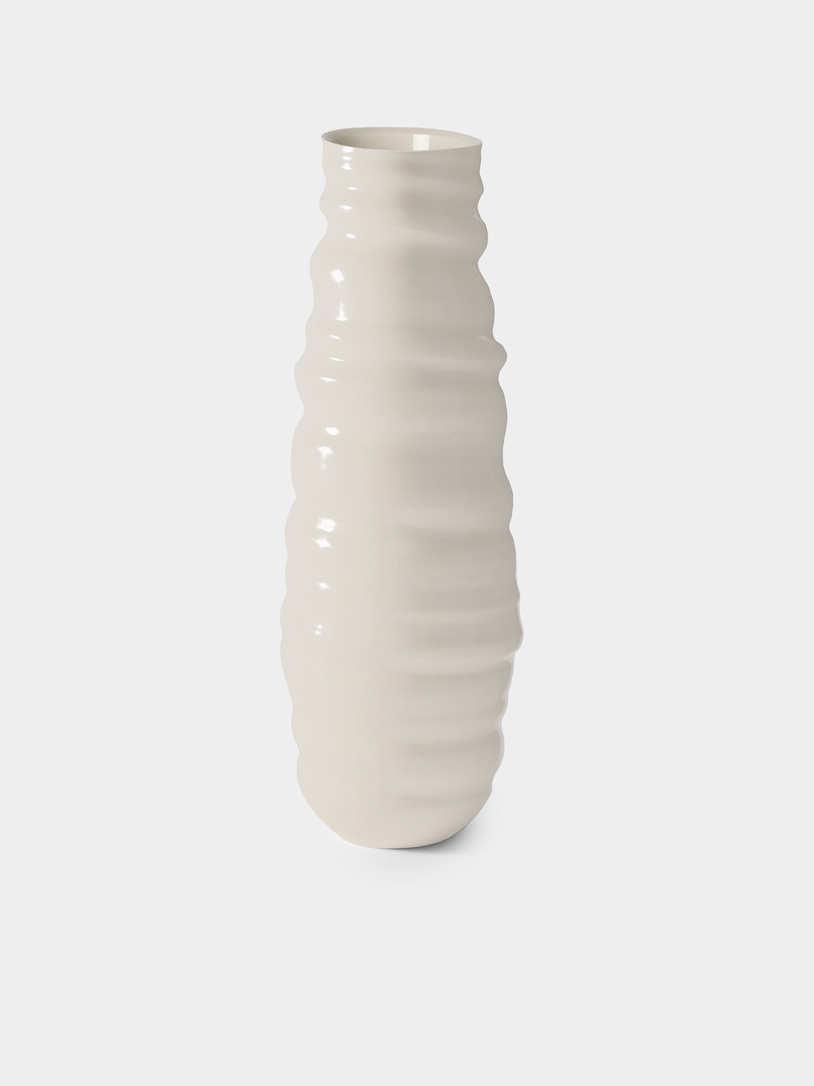 Johanne Coker - No. 2 Hand-Thrown Porcelain Vase (16.5in/42.5cm) - White - ABASK - 