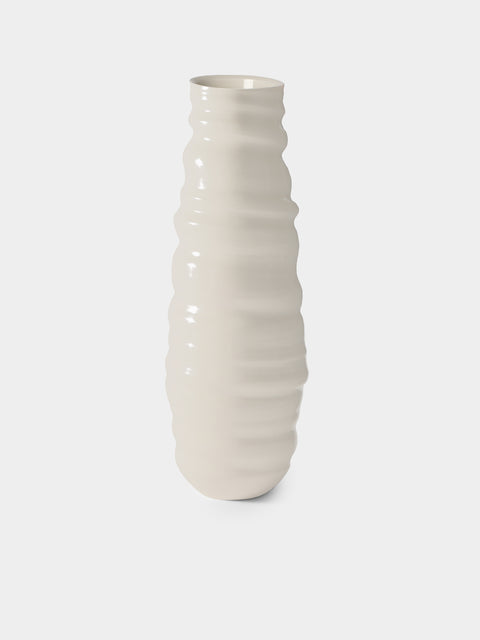 Johanne Coker - No. 2 Hand-Thrown Porcelain Vase (16.5in/42.5cm) - White - ABASK - 
