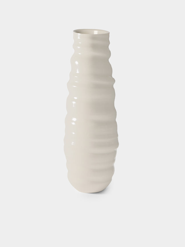 Johanne Coker - No. 2 Hand-Thrown Porcelain Vase (16.5in/42.5cm) - White - ABASK - 
