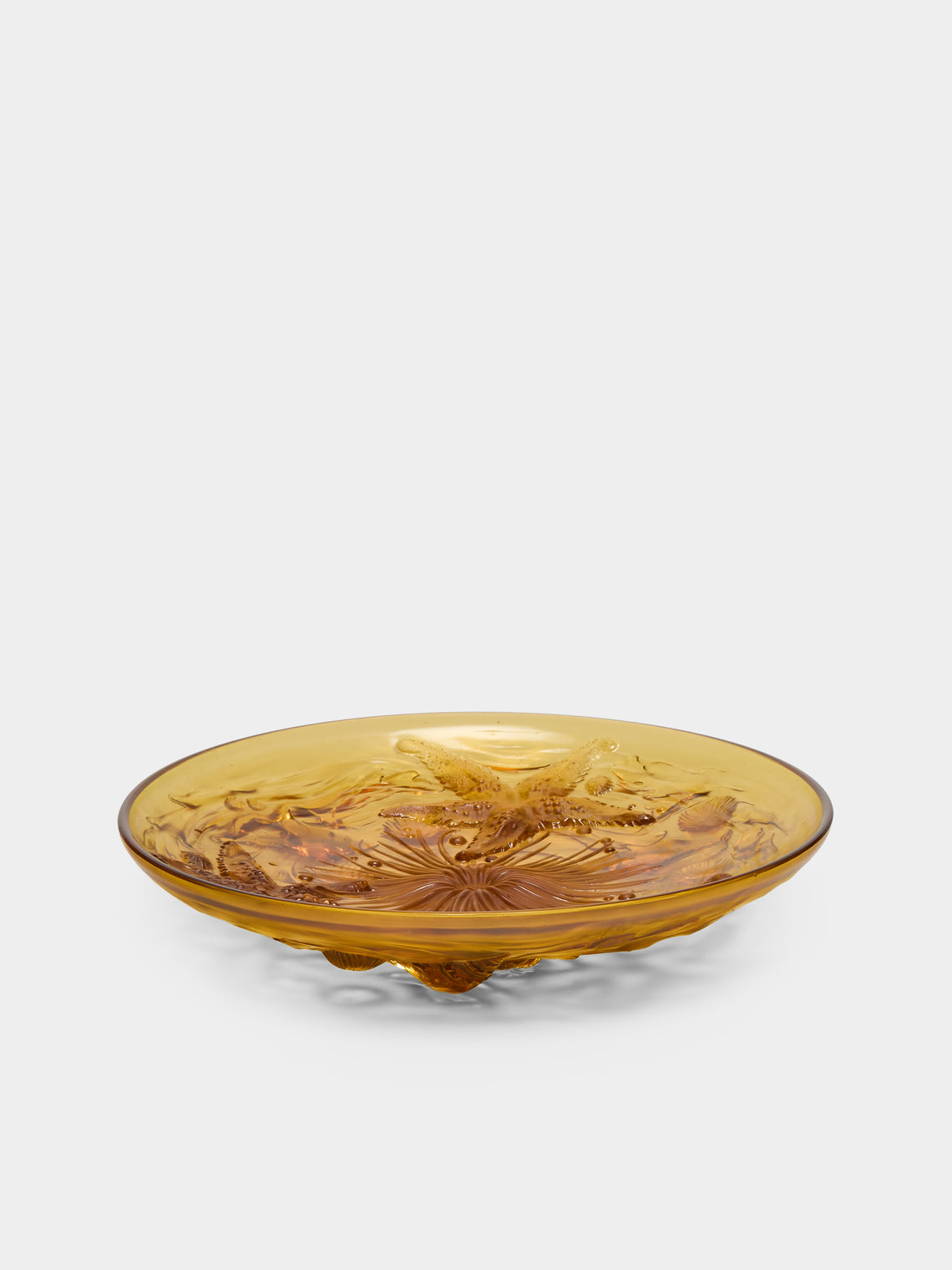 Antique and Vintage - 1930s Verlys Crystal Platter - Orange - ABASK