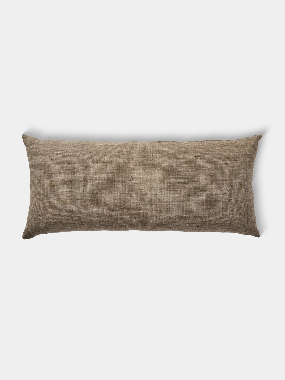 de Le Cuona - Cave Cloth Linen Vertical-Detail Cushion (35.5in/90cm) - Green - ABASK
